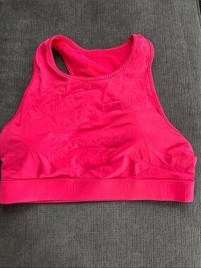 Fabletics Women's High-Neck Sports Bra in Bright Pink